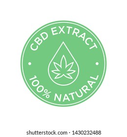 CBD Extract icon. 100 percent Natural.