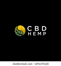 CBD hemp Logo Design Vector