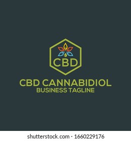 CBD Hemp Oil. Cannabis Illustration Design Icon Product Label And Logo Graphic Template.