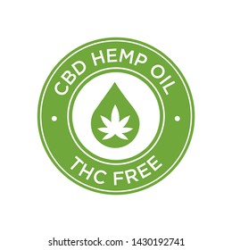 CBD Hemp Oil Icon. THC Free.