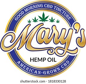 cbd hemp oil logo design.