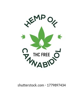 Logo de CBD Hemp Oil. THC Icono de aceite de cannabis para uso médico gratuito