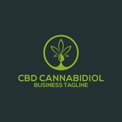 CBD Hemp Oil.Marijuana Leaf. Medical Cannabis. Cannabis Extract. Icon Product Label And Logo Graphic Template. Isolated Vector Illustration