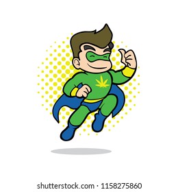 CBD Hero mascot logo character illustration