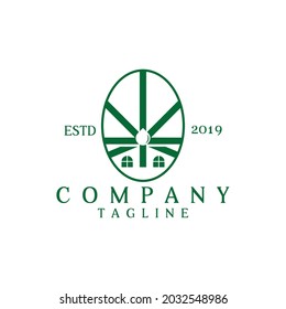 CBD house minimalist and unique logo design.