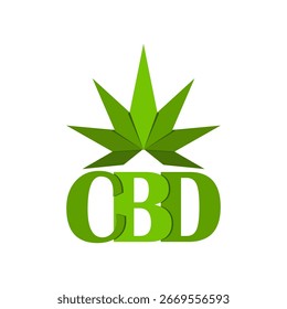 Icono de CBD aislado sobre fondo blanco