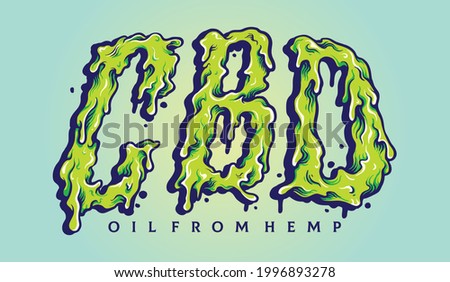 CBD Kush Melt Lettering Vector illustrations for your work Logo, mascot merchandise t-shirt, stickers and Label designs, poster, greeting cards advertising business company or brands.