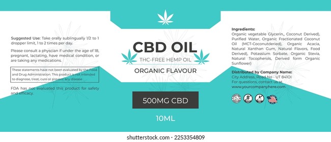 CBD Label Design Template, Hemp Oil Label Design and Product Packaging Design