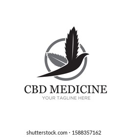 cbd leaf bird logo designs medicine