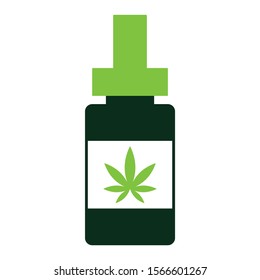 cbd liquid oil bottle vector icon design