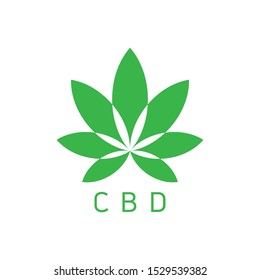 CBD Logo. Cannabidiol logo design template full color with hemp seed. Hemp Seed Oil Logo. 