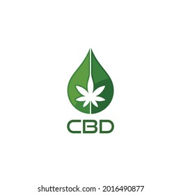Diseño del logotipo del CBD. Icono de canabidiol. Ilustración vectorial.