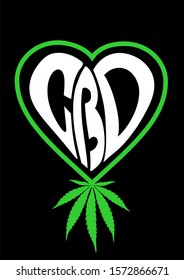 CBD logo vector. Medical marijuana, cannabis icon. Medical business logo.  
