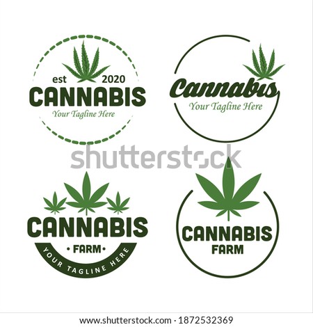 cbd logo weed cannabis marijuana sativa vintage leaf logo illustration