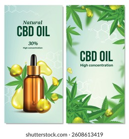 CBD Marijuana Banners Vertical Set