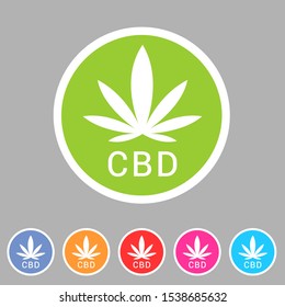 CBD marijuana cannabis icon flat web sign symbol logo label