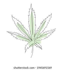 Diseño del logo de la hoja de cáñamo de marihuana del CBD
