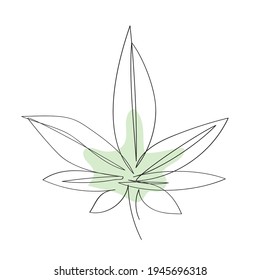 CBD marijuana hemp leaf icon logo design