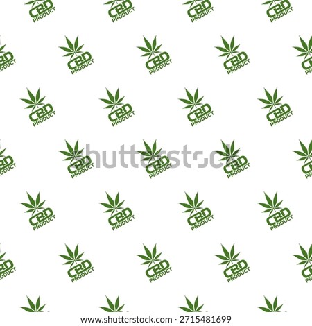 CBD marijuana seamless pattern isolated on white background