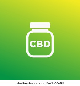 CBD medicine bottle vector icon
