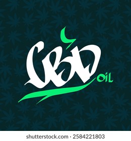 CBD Oil 420 Weed Lettering on patern Melt Vector illustration for your work Logo, stickers and Label designs, poster, greeting cards advertising business company or brands.