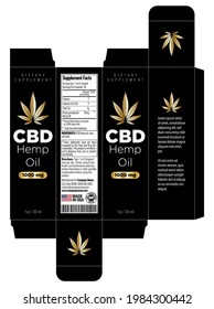 CBD Oil Bottle Box Template Design