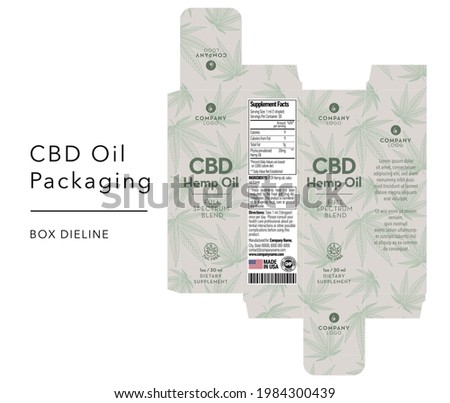 CBD Oil Bottle Box Template Design