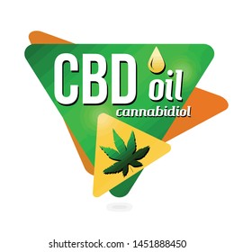 CBD oil ( Cannabidiol) sign or sticker on white background, vector illustration 