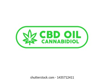 CBD oil, cannabidiol vector icon
