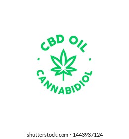 CBD oil, cannabidiol vector icon