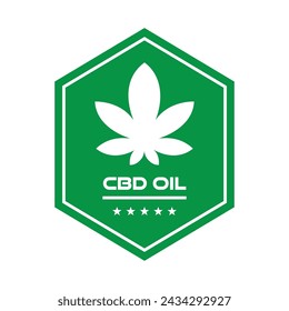 Aceite de CBD. Logotipo vectorial de aceite de cannabidiol para el diseño de botellas o envases.