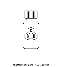 cbd oil concept isolated white background vector illustration