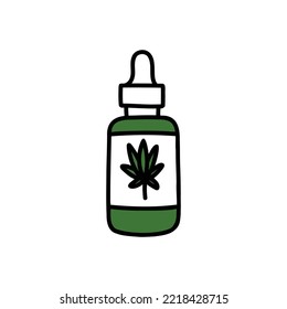 Cbd-Öl-Doodsymbol, Vektorgrafik