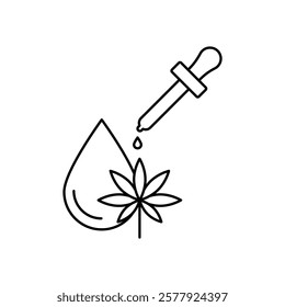 CBD oil drop icon Flat illustration sign