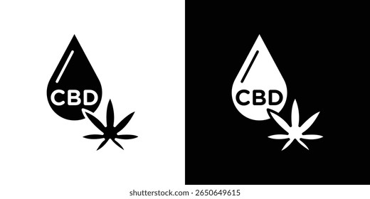 CBD oil drop icon Isolated flat vector in outline