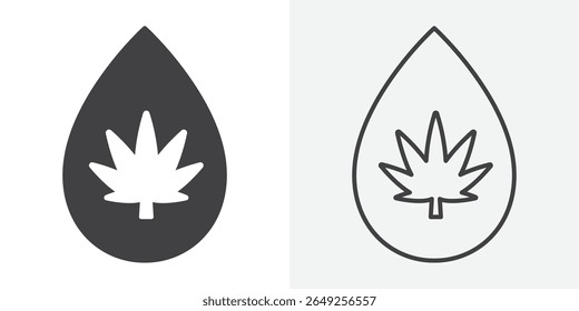 Ícone de gota de óleo CBD ilustração gráfica de linha
