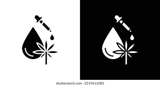 CBD ícone de gota de óleo logotipo linear isolado
