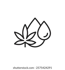 CBD oil drop icon Simple thin outline