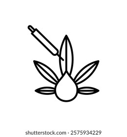 CBD oil drop icon simple vector symbol