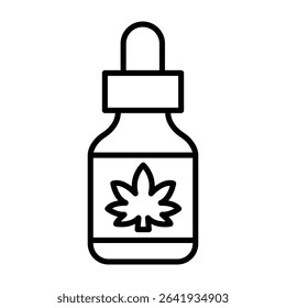 CBD oil drop icon Thin line vector design