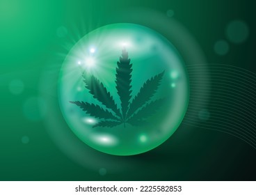 CBD oil drop sign vector illustration. Cannabis icon. Medical Use of Marijuana. Organic hemp. Droplet cannabidiol, cannabis oil. Marijuana leaf and hemp oil drop. CBD oil cannabis extract