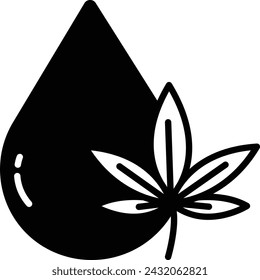 Cbd oil glyph and line vector illustration
