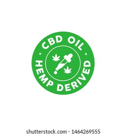CBD oil, hemp derived vector icon
