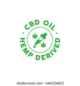 CBD oil, hemp derived vector icon