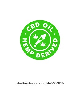 CBD oil, hemp derived vector icon