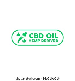 CBD oil, hemp derived vector icon