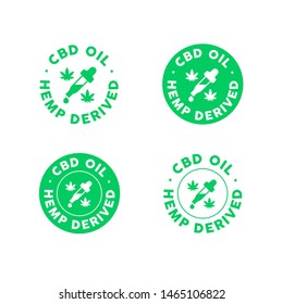 CBD oil, hemp derived vector icon