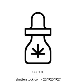 cbd oil icon. Line Art Style Design Isolated On White Background