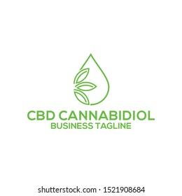 CBD Oil icon product label and logo graphic template. Isolated vector illustration