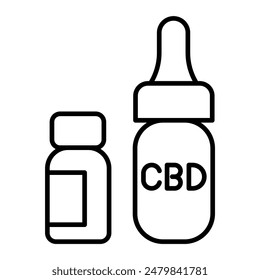 CBD oil icon in thin line style Vector illustration graphic design